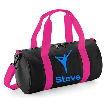 Personalised Male Gymnast Barrel Bag with Boys Name