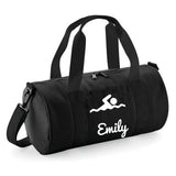 Personalised Swimming Barrel Bag | Kids Sports Holdall with Name