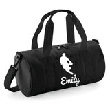 Personalised Rugby Player Barrel Bag | Kids Sports Holdall with Name