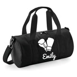 Personalised Boxing Gloves Barrel Bag | Kids Sports Holdall with Name