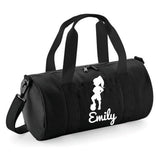 Personalised Girl Footballer Barrel Bag | Kids Sports Holdall with Name