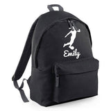 Personalised Female Footballer Backpack | Kids School Bag with Name
