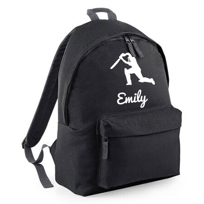 Personalised Cricket Backpack, Kids Rucksack with Name & Design