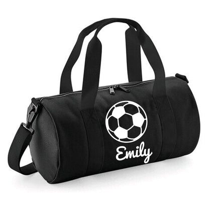 Personalised Football Design Barrel Bag 12L - Lightweight Holdall for Kid