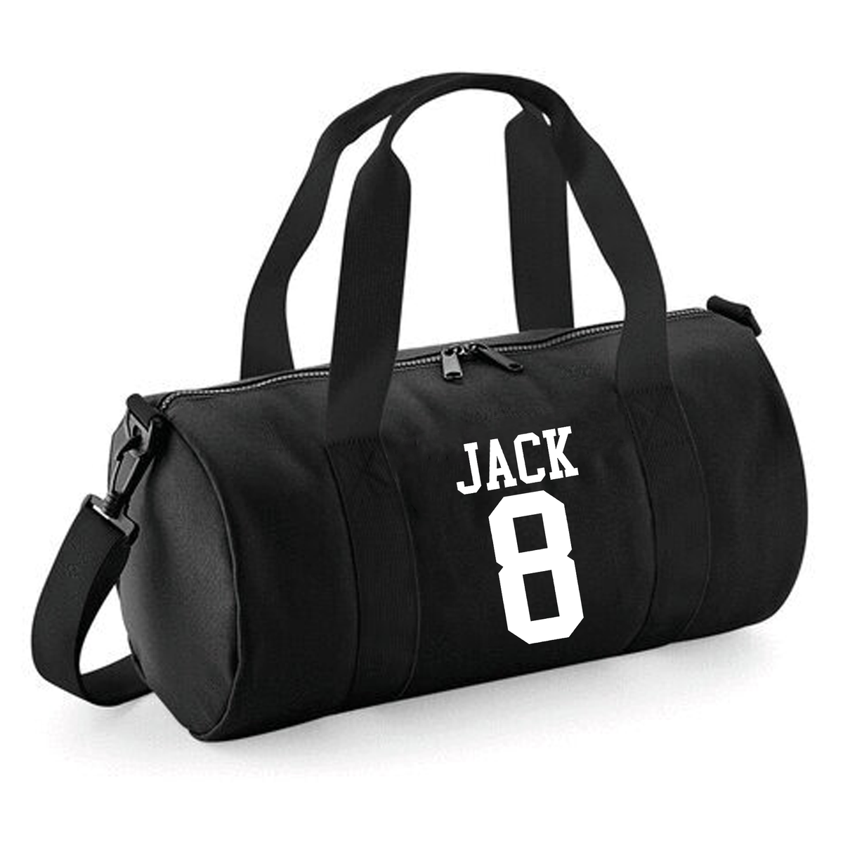 Personalised Name & Number Barrel Bag | Kids Sports Holdall with Name
