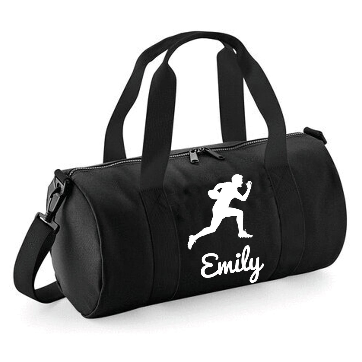 Personalised Rugby Side On Player Barrel Bag | Kids Sports Holdall with Name