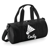 Personalised Badminton Barrel Bag | Kids Sports Holdall with Name