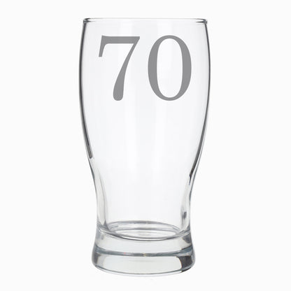 Engraved Age & Name Pint Glass & Coaster Set – Personalised Birthday Gift