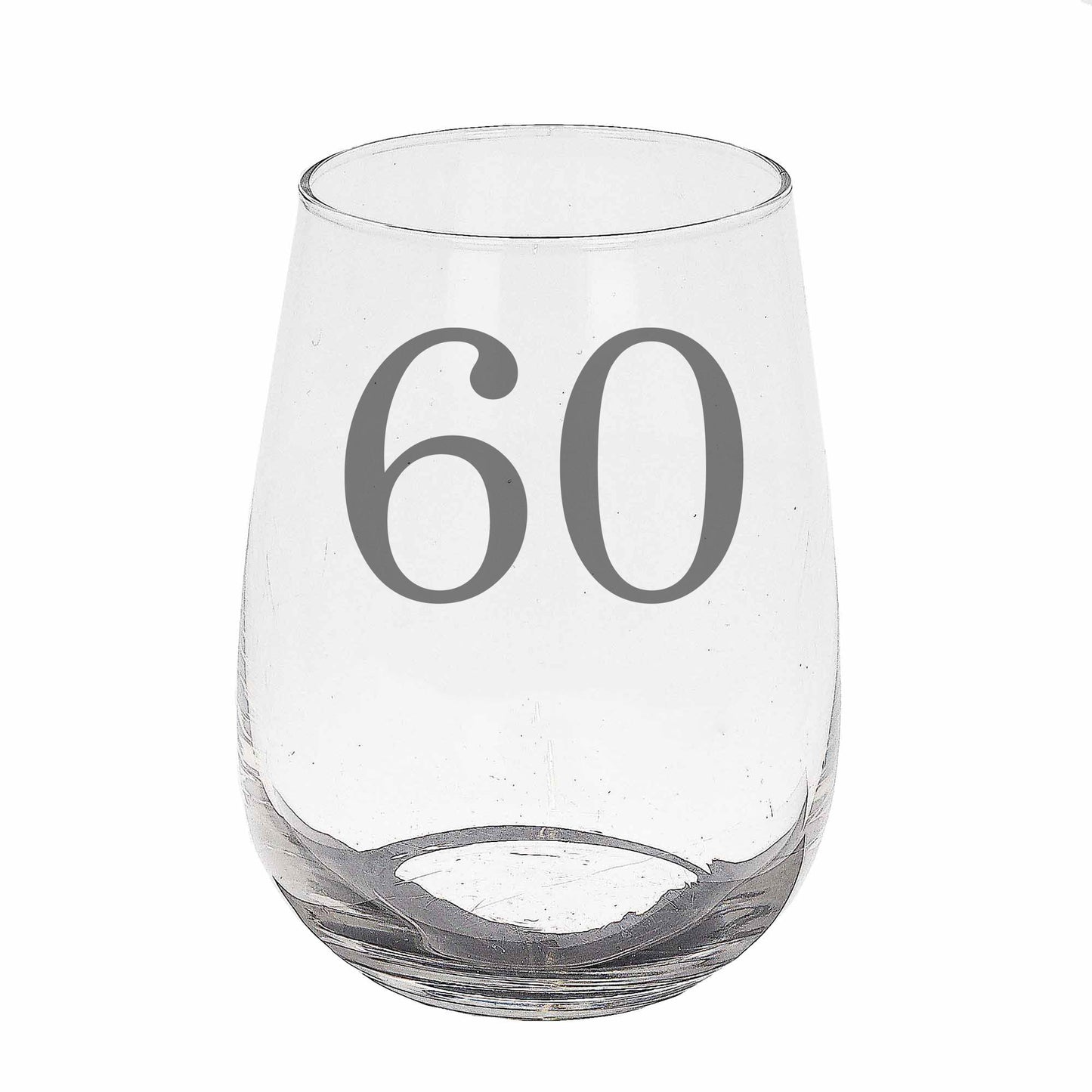 Personalised Gin Glass & Coaster – Engraved Name and Age Birthday Gift