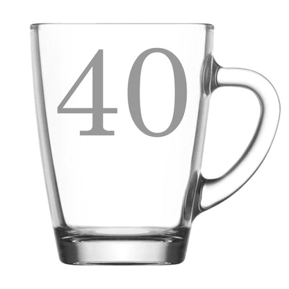 Age & Name Birthday Engraved Glass Coffee Mug & Coaster – Birthday Gift Set