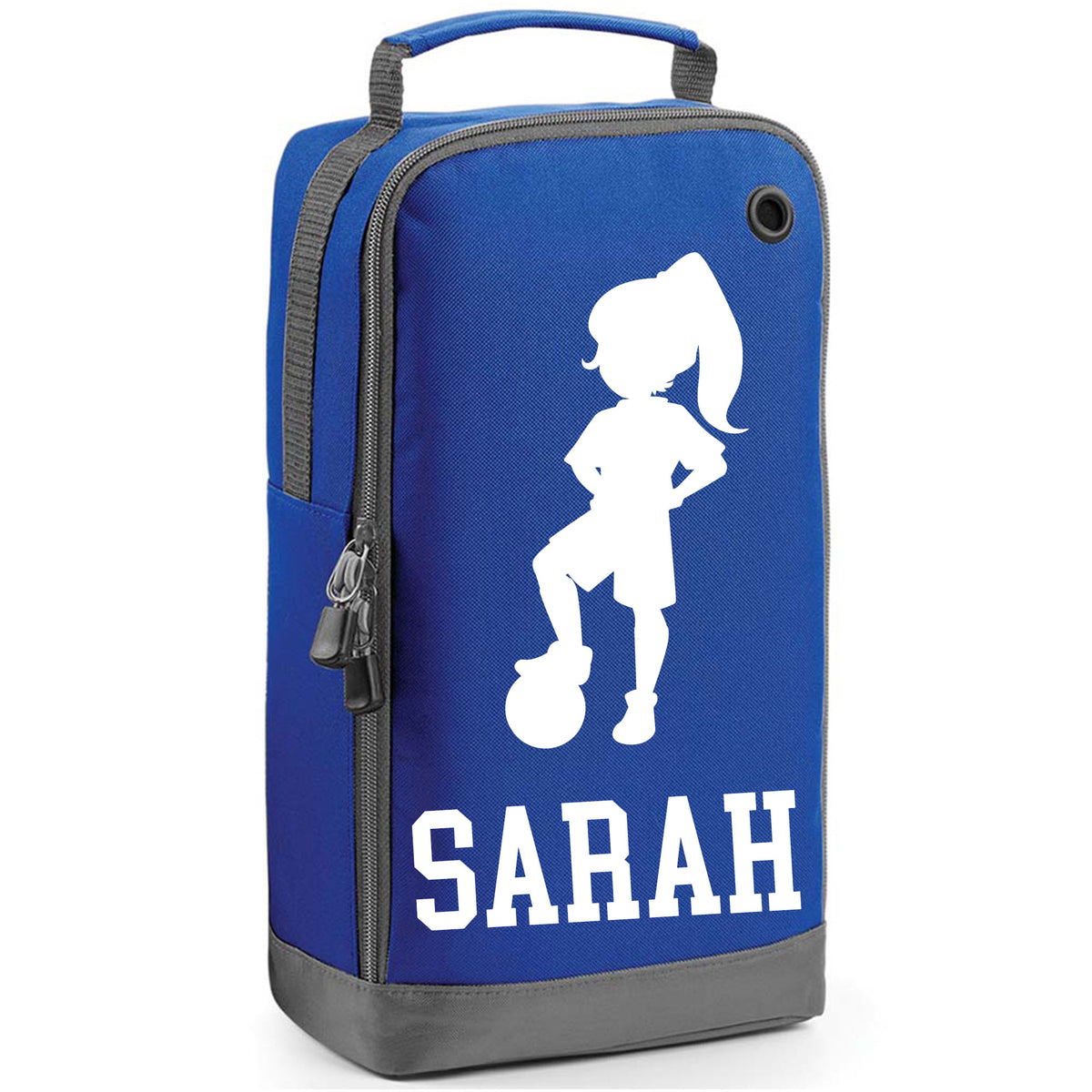 Football Boot Bag or Shoe Bag – Personalised with Name | Girl Footballer Design