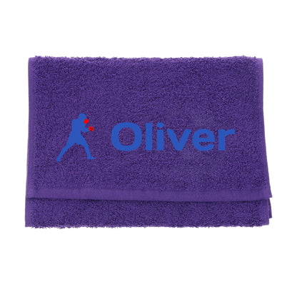 Personalised Embroidered Gym Towel with Boxing Design