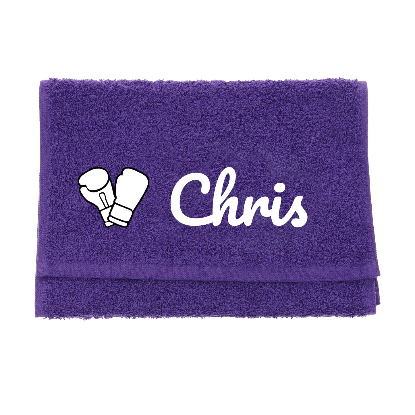 Personalised Embroidered Gym Towel with Boxing Design