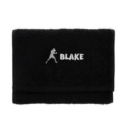 Personalised Embroidered Gym Towel with Boxing Design