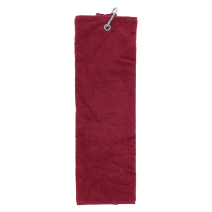 Personalised GOLF Towel - Embroidered Trifold Towel with Carabiner Clip