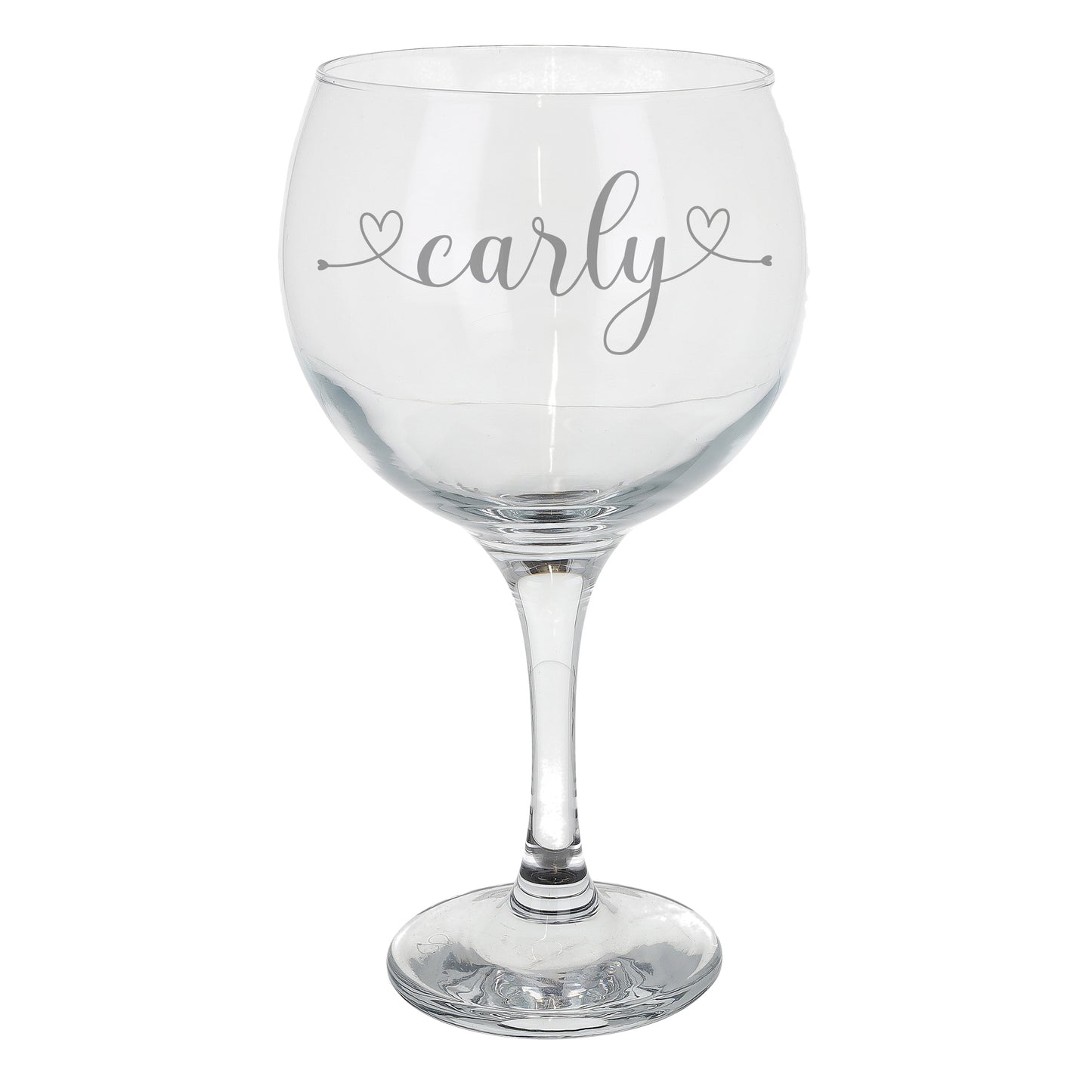 Engraved Personalised Balloon Gin Glass with Heart Design