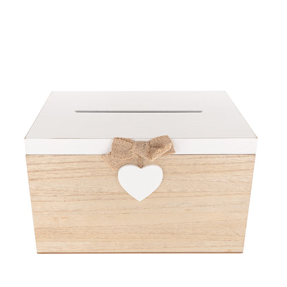 Blank Wedding Card Box – White & Wooden Memory PostBox for Crafting  - Always Looking Good -   