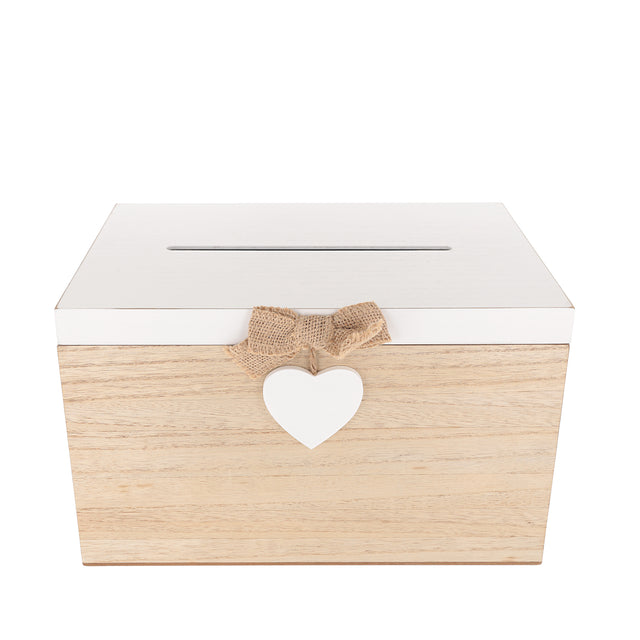 Blank Wedding Card Box – White & Wooden Memory PostBox for Crafting  - Always Looking Good -   