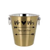 Personalised Wedding Gold Ice Bucket With matching Champagne Glasses  - Always Looking Good -   