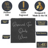 Personalised Mum/Dad/Name's Wine Engraved Glass and/or Coaster Gift Set
