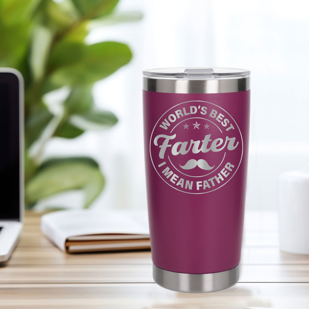 Best Farter I Mean Father Engraved Travel Mug for Dad