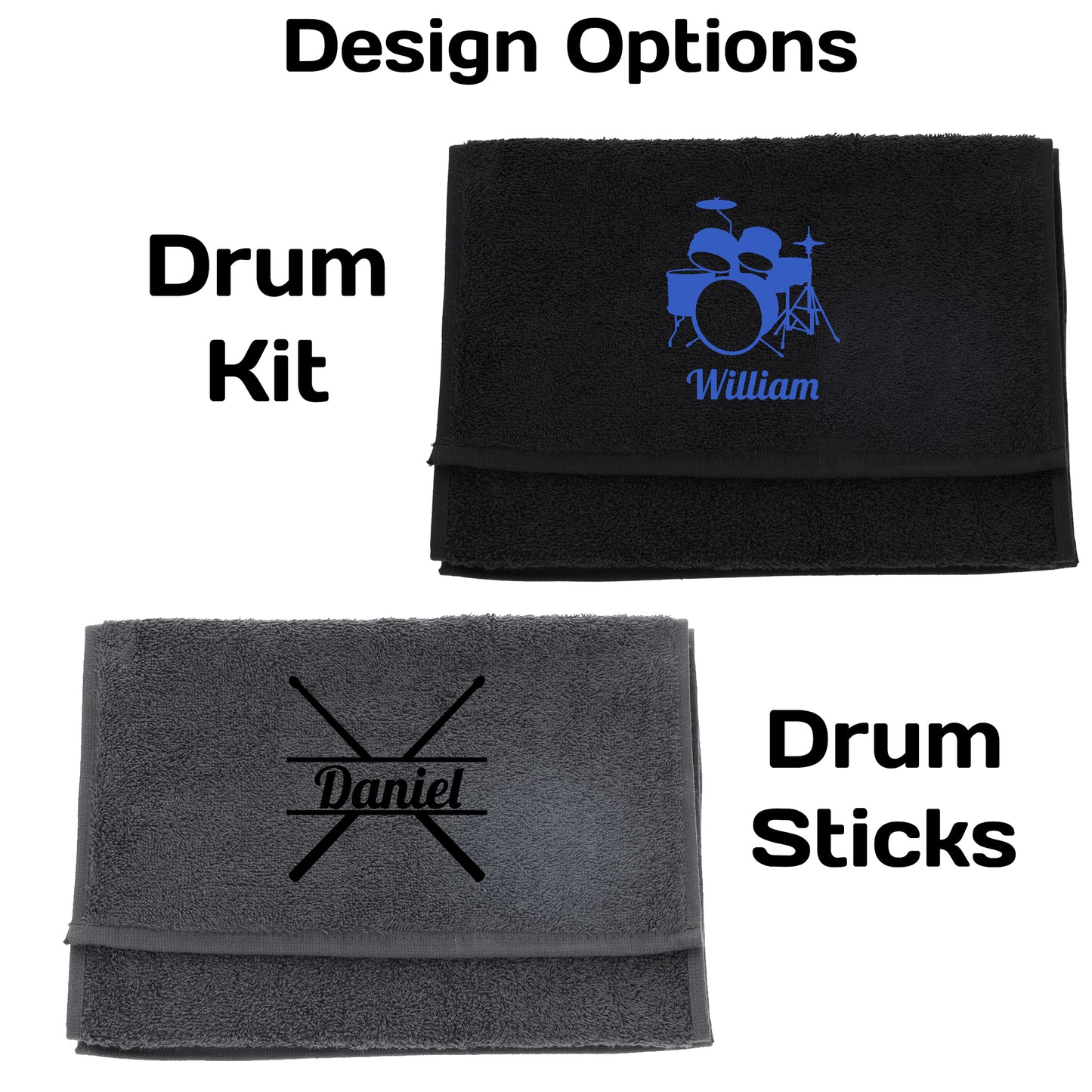 Personalised Embroidered Drummer Towel  - Always Looking Good -   