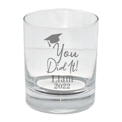 Personalised Whisky Glass For Graduation Engraved With Name