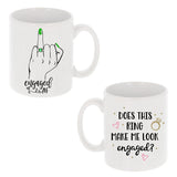 Personalised Engaged AF Does This Ring Make Me Look Engaged Mug and/or Coaster Gift  - Always Looking Good -   