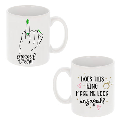 Personalised Engaged AF Does This Ring Make Me Look Engaged Mug and/or Coaster Gift  - Always Looking Good -   