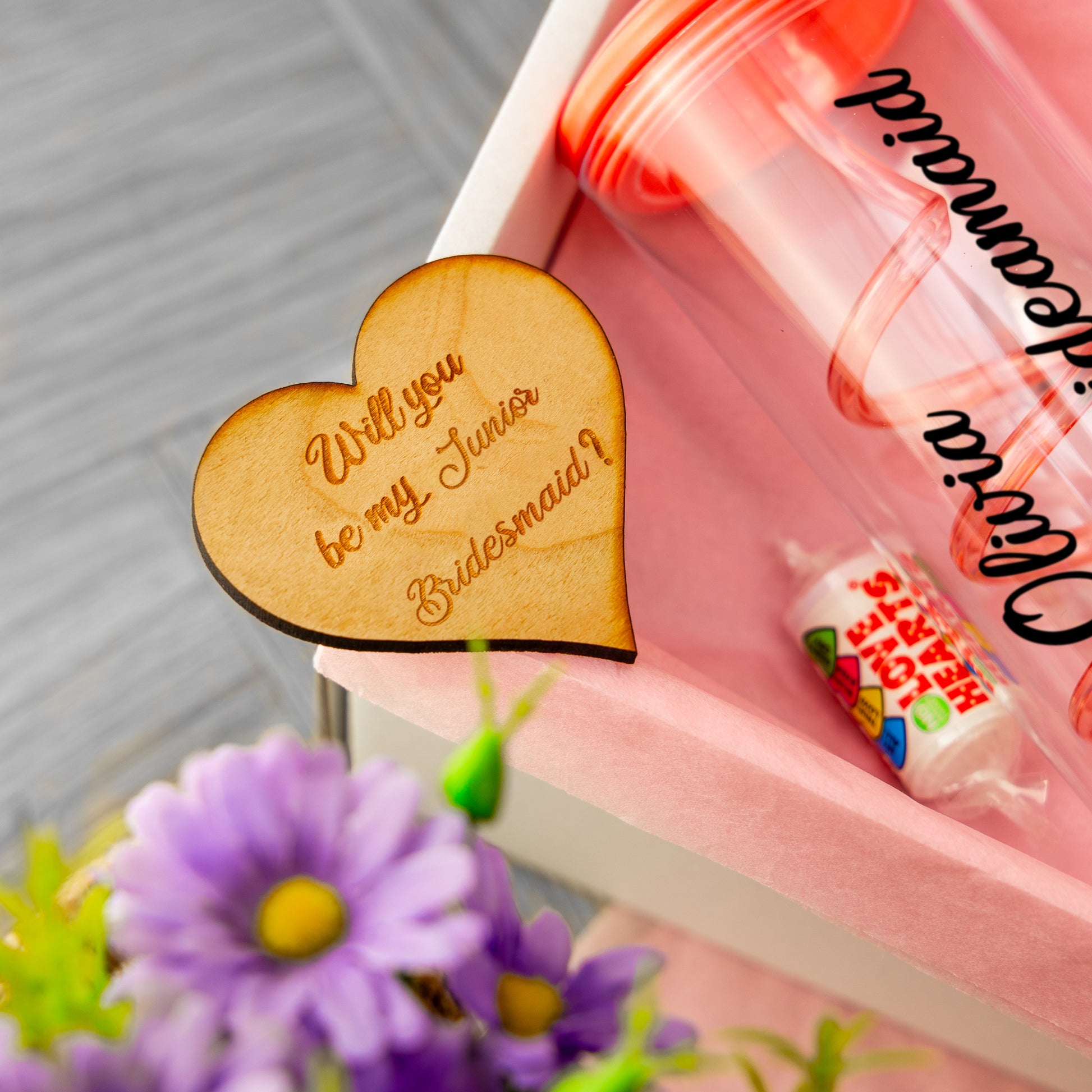 Personalised Flower Girl Proposal Pink Juice Cup Gift  - Always Looking Good -   