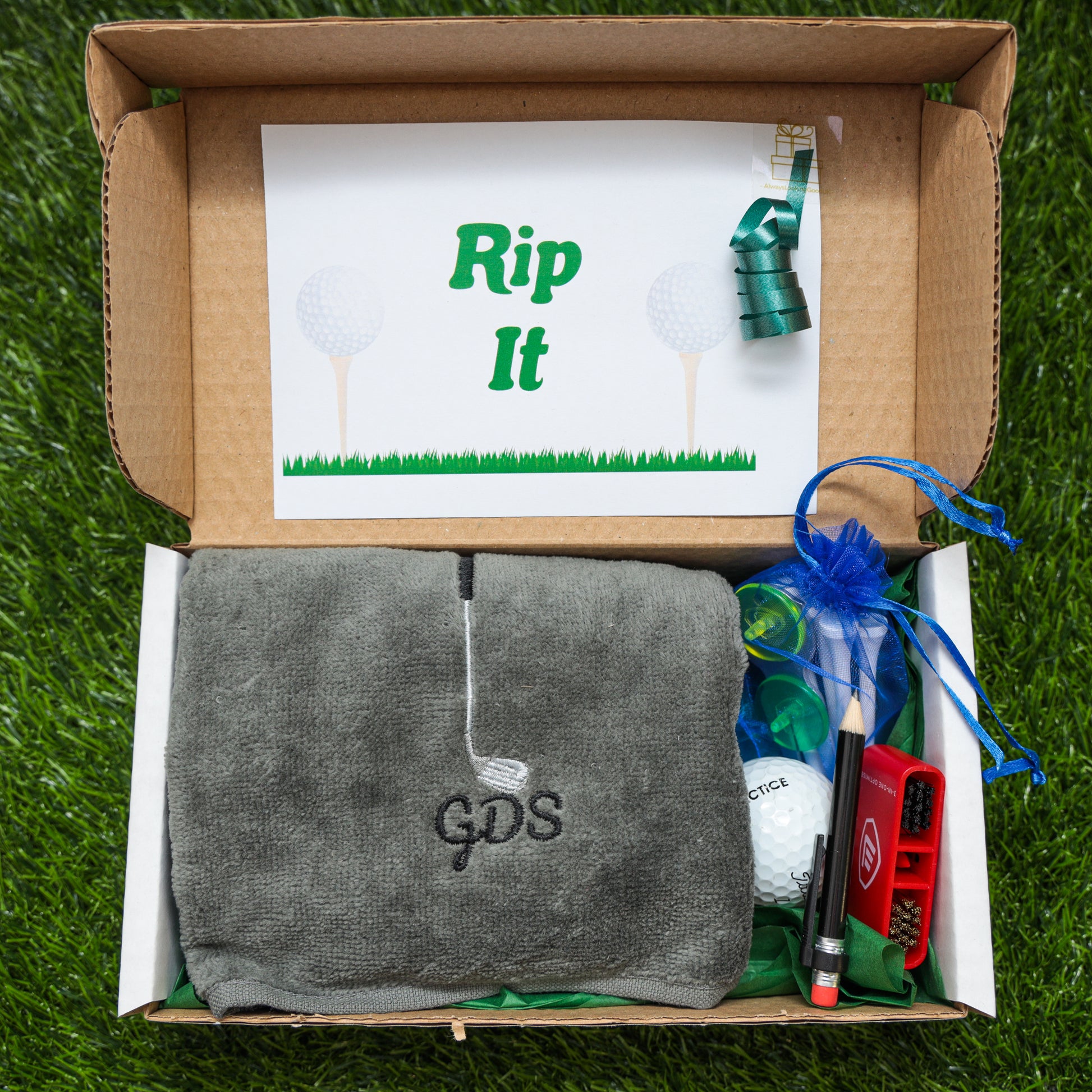 Personalised Tri Fold Golf Towel with Name Golfing Gift Box  - Always Looking Good -   