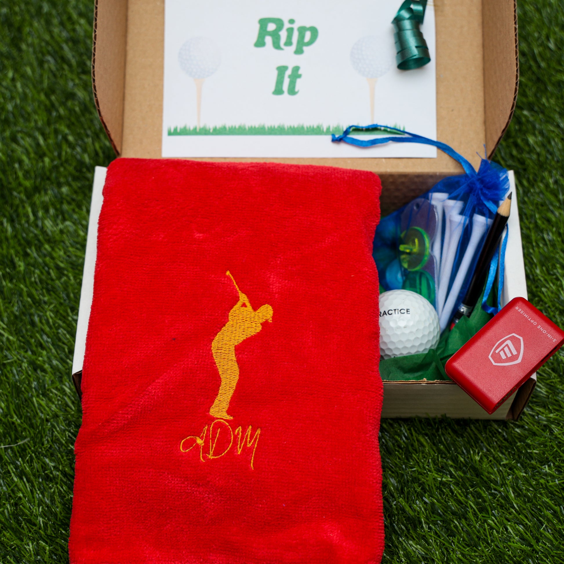 Personalised Tri Fold Golf Towel with Name Golfing Gift Box  - Always Looking Good -   