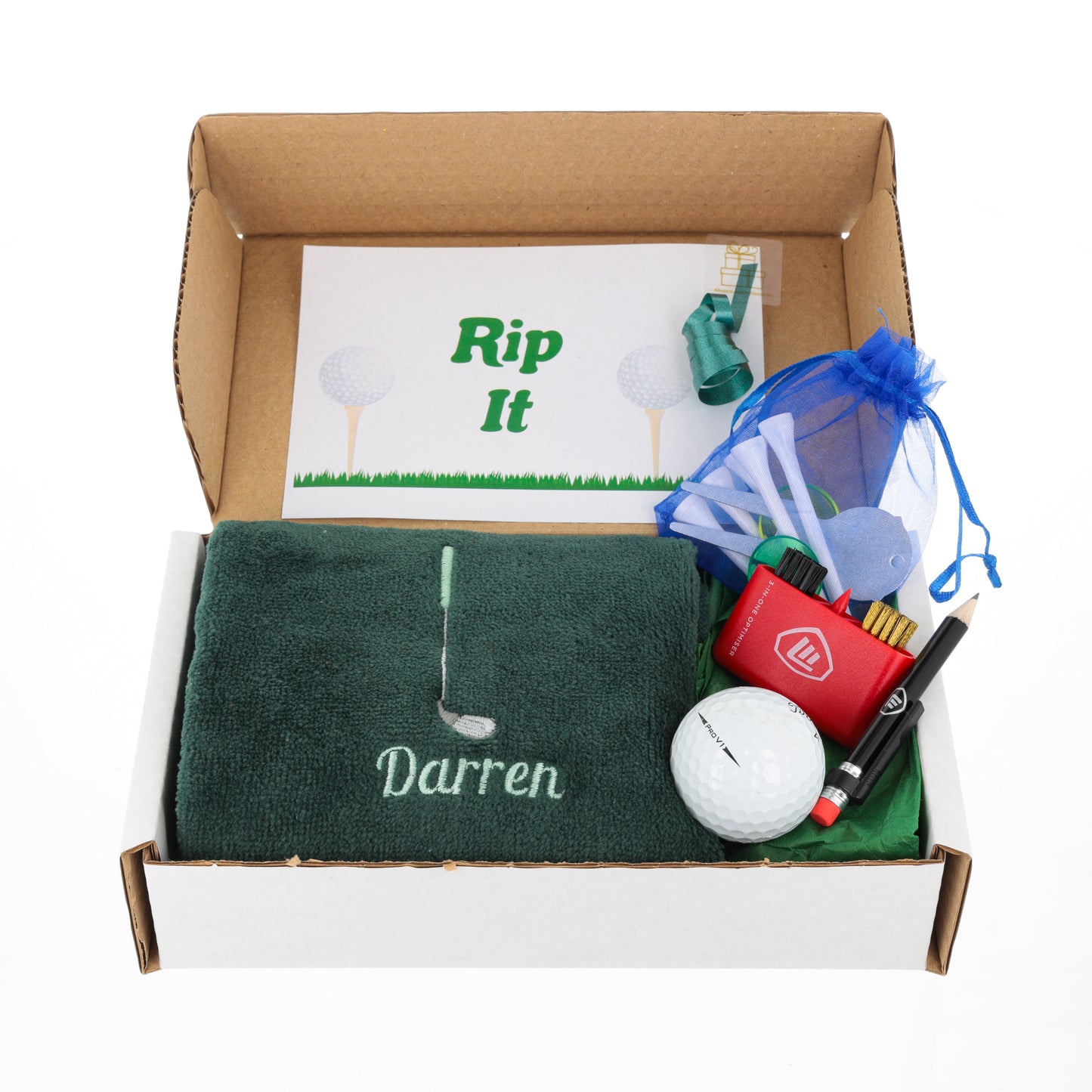 Personalised Tri Fold Golf Towel with Name Golfing Gift Box  - Always Looking Good -   