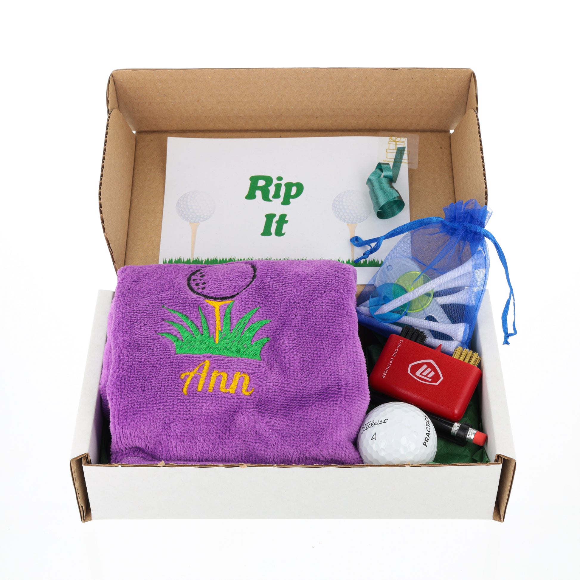 Personalised Tri Fold Golf Towel with Name Golfing Gift Box  - Always Looking Good -   