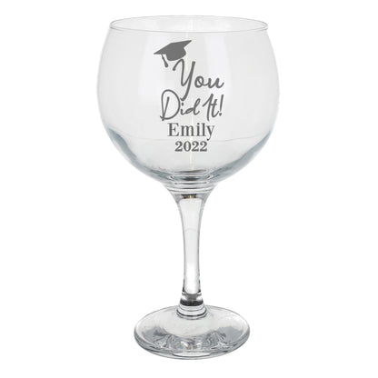 Personalised Gin Glass Engraved Graduation Gift
