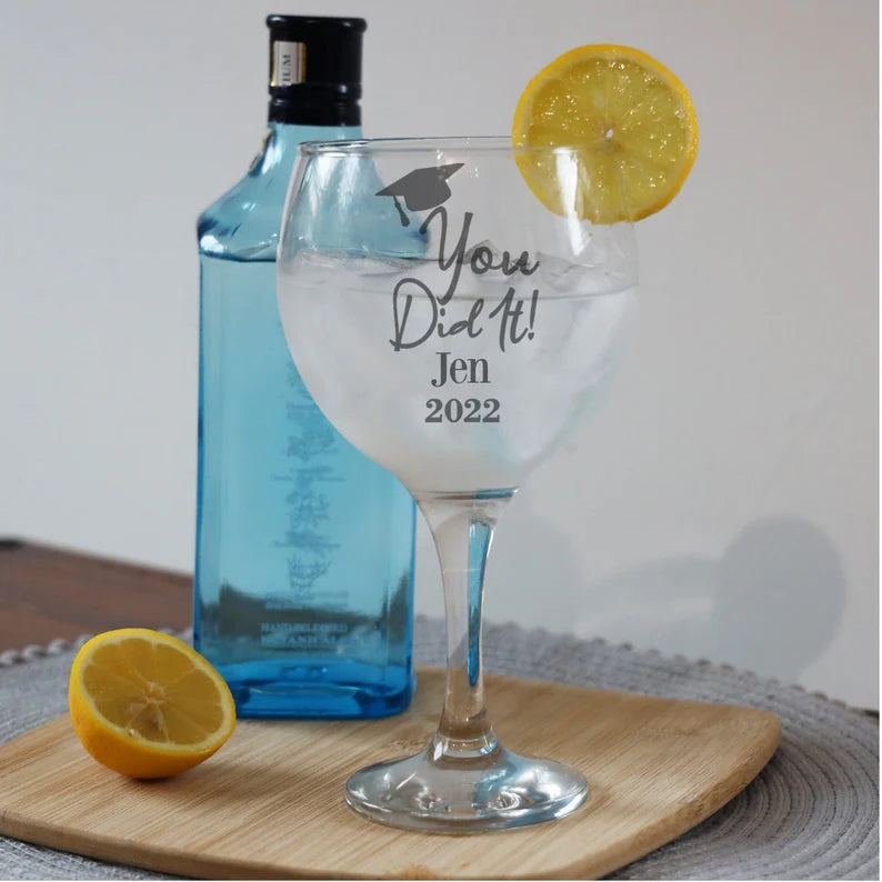 Personalised Engraved Graduation Chunky Gin Glass