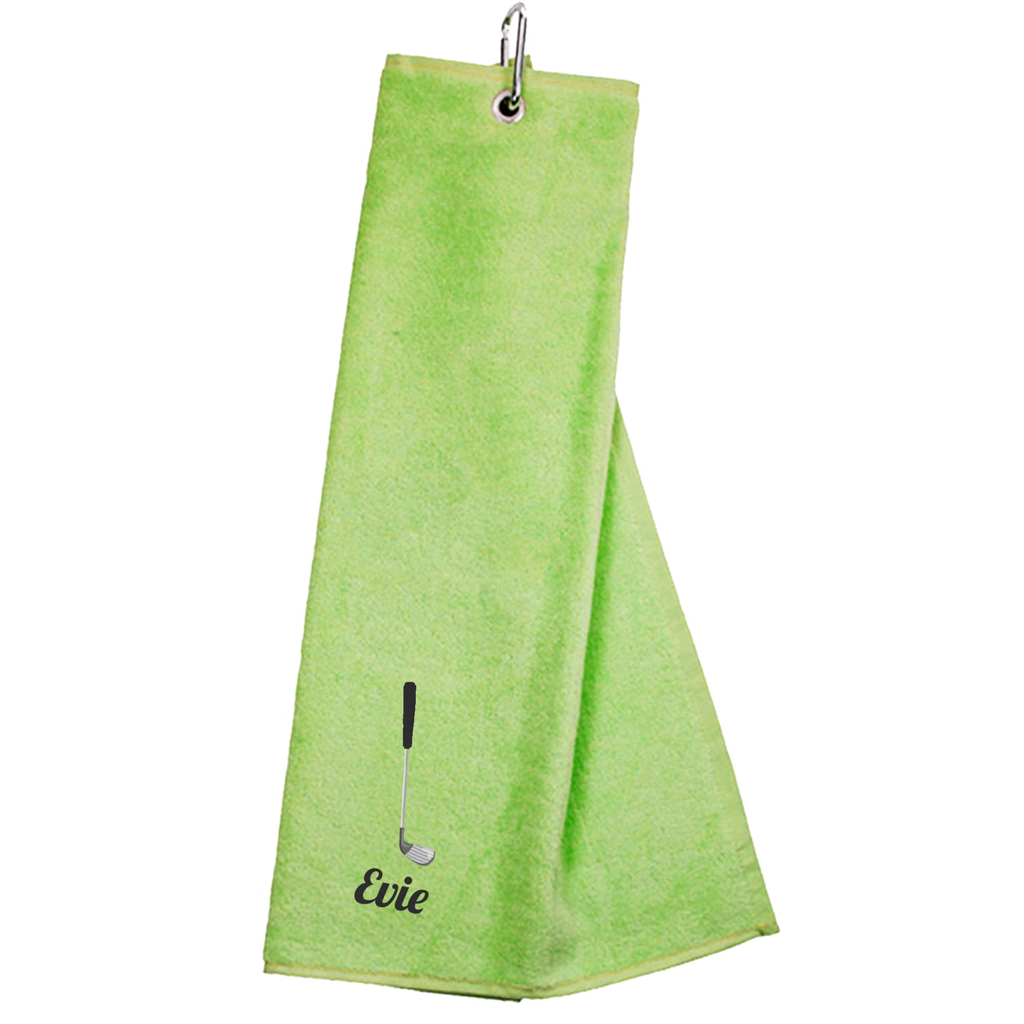 Personalised GOLF Towel - Embroidered Trifold Towel with Carabiner Clip