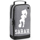 Football Boot Bag or Shoe Bag – Personalised with Name | Girl Footballer Design