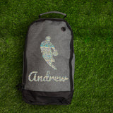 Rugby Boot Bag or Shoe Bag – Personalised with Name | Rugby Player Front-On Design
