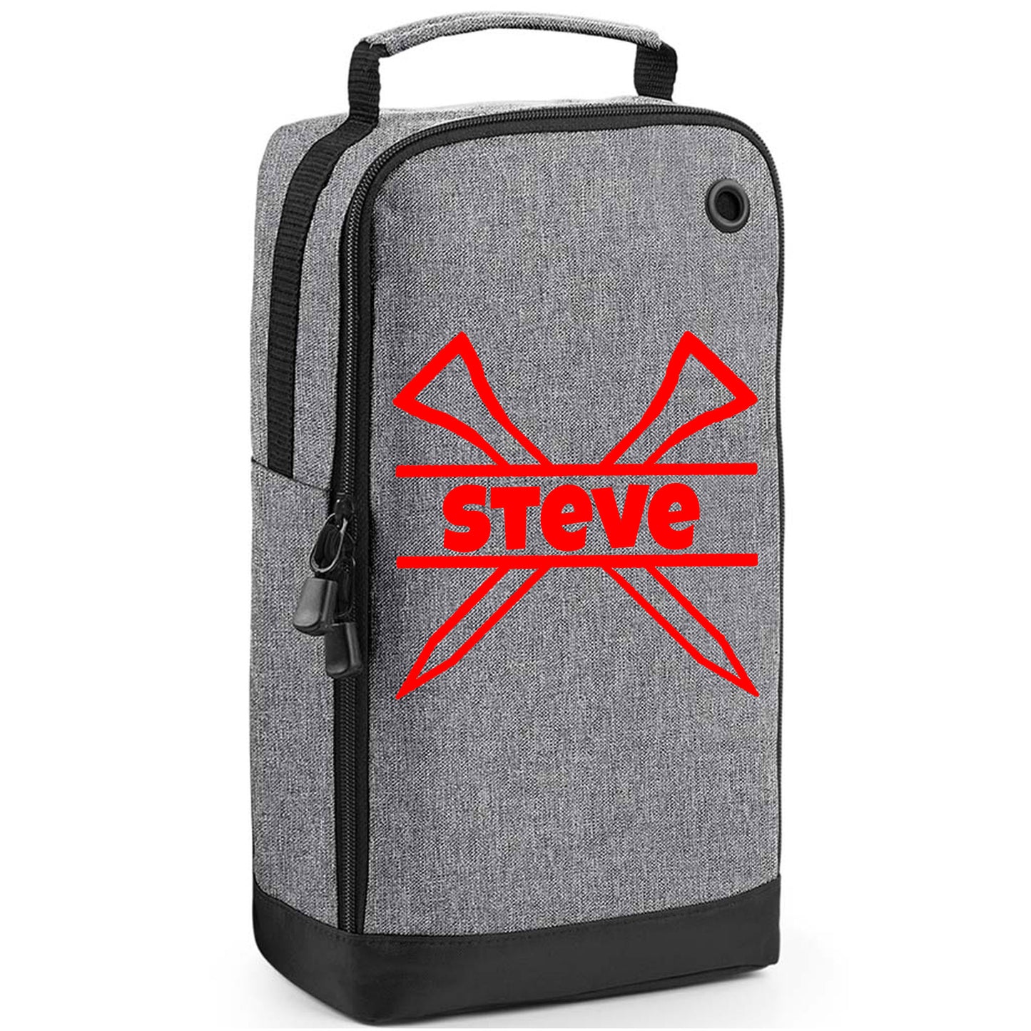 Personalised Golf Shoe Bag with Crossed Tees & Name or Initials  - Always Looking Good - Grey  