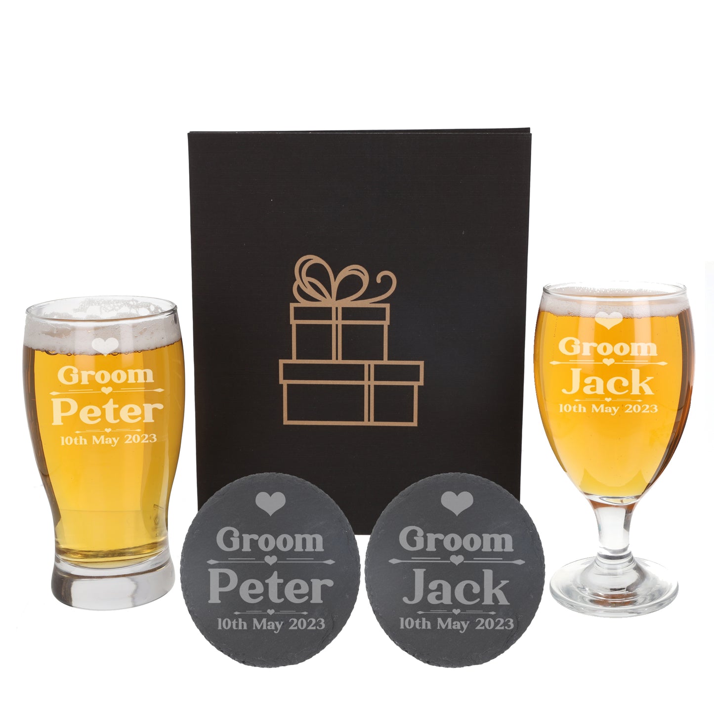 Personalised Bride & Groom Engraved Glass and/or Coaster Wedding Gift Set  - Always Looking Good -   