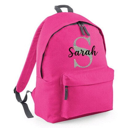 Personalised Name & Initial Backpack, Kids Rucksack with Name & Design