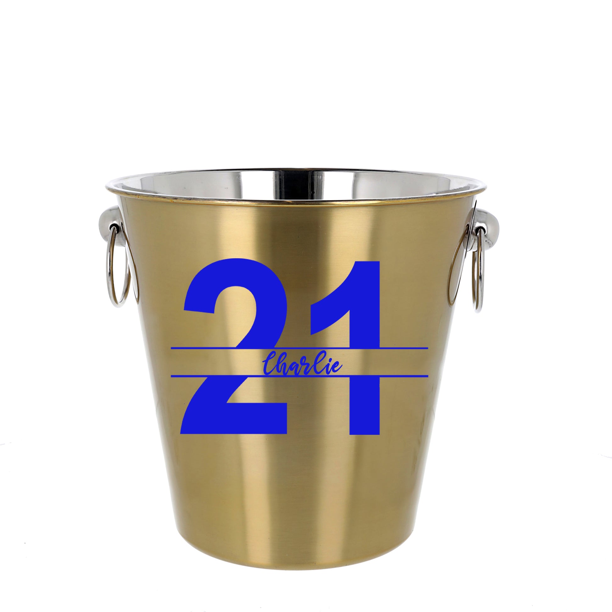 Personalised Gold Ice Bucket 21st Birthday & Glass Gift with Name  - Always Looking Good -   