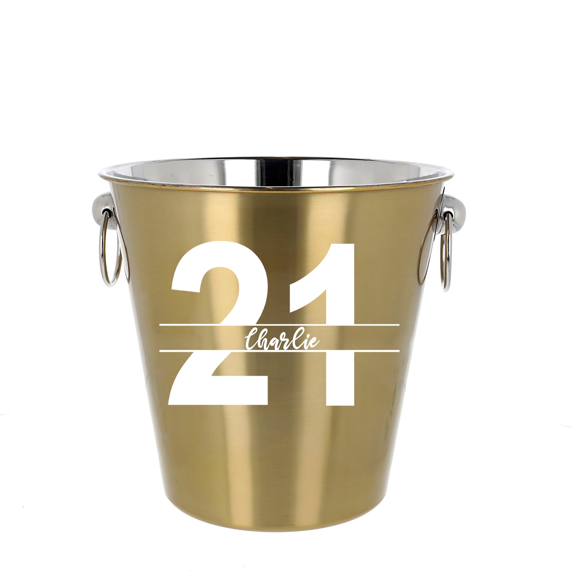 Personalised Gold Ice Bucket 21st Birthday & Glass Gift with Name  - Always Looking Good -   