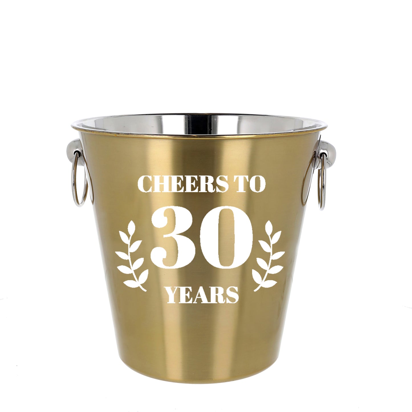 Personalised Gold Ice Bucket & Glass 30th Birthday Gift with Name  - Always Looking Good -   