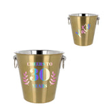 Personalised Gold Ice Bucket & Glass 30th Birthday Gift with Name  - Always Looking Good -   