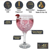 Vintage World's Greatest Engraved Goblet Gin Glass – Personalised Gift for Any Relative