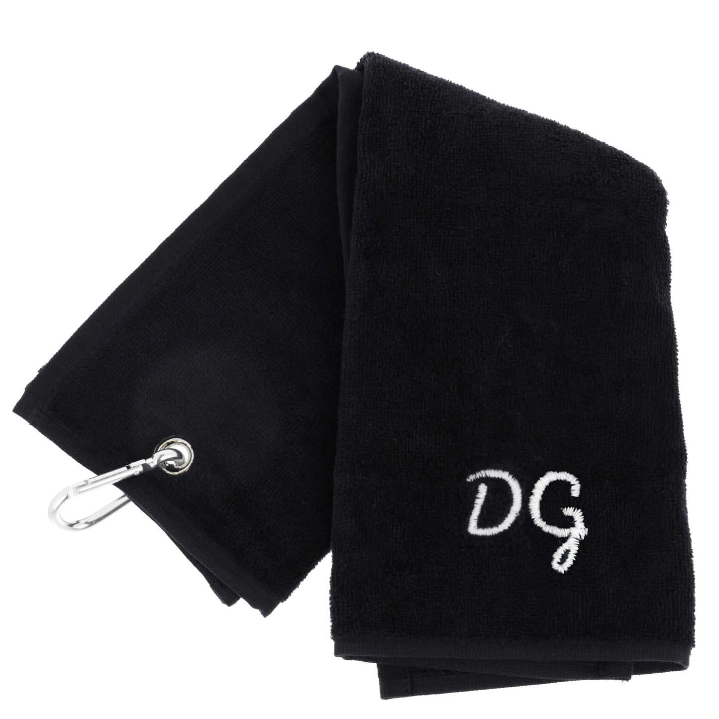 Personalised GOLF Towel - Embroidered Trifold Towel with Carabiner Clip