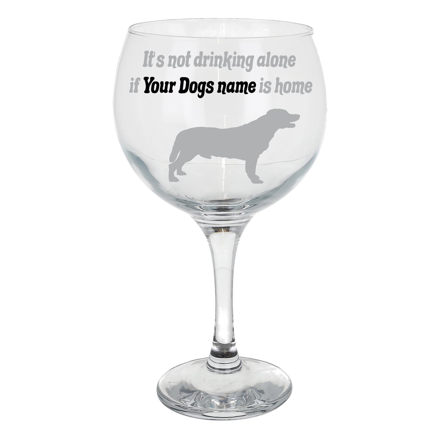 Engraved Personalised Dog Breed Gin Glass