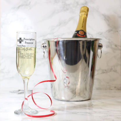 Personalised Prosecco Glass Gift with Engraved Prescription